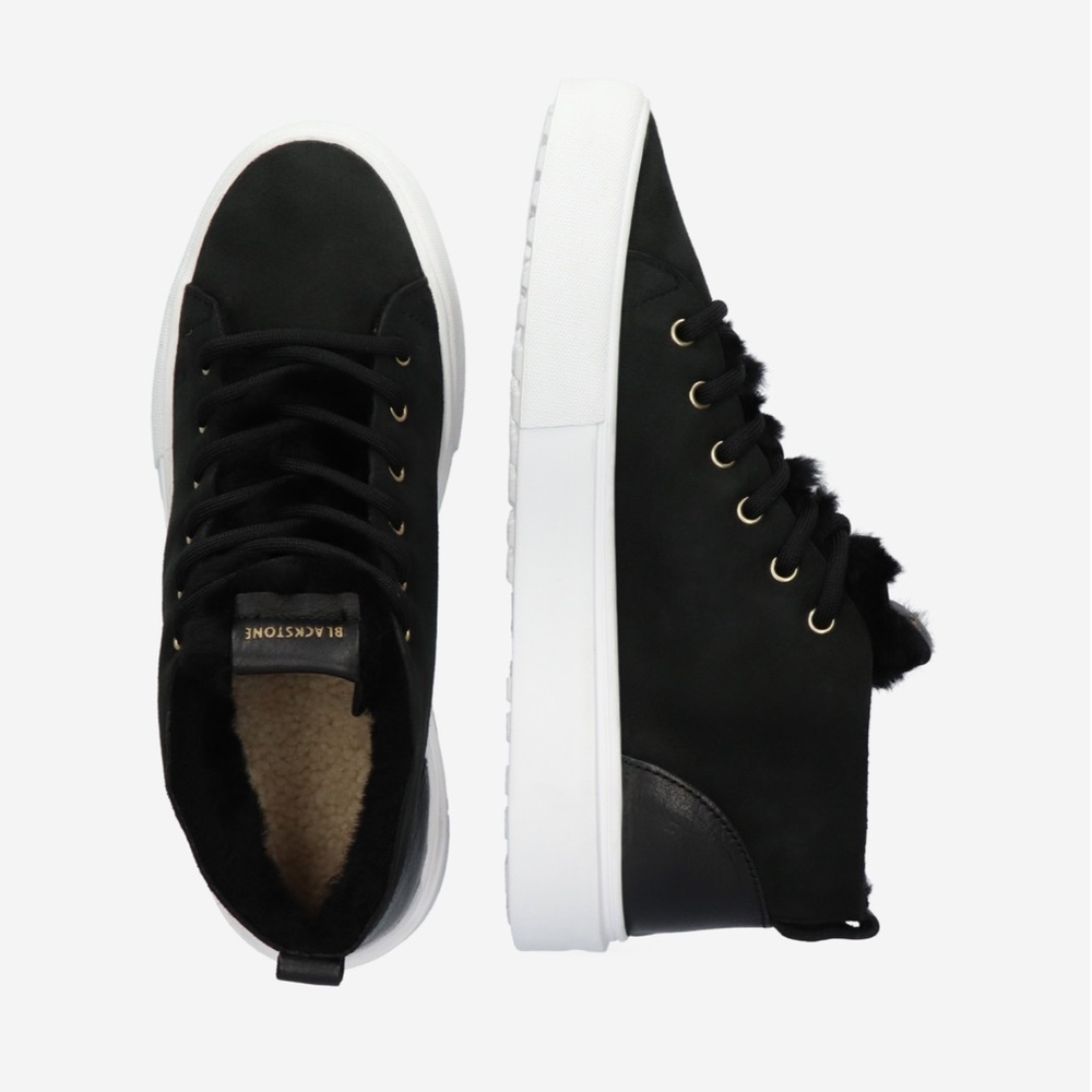 Blackstone Black Leather Shearling Lined Lace Up Sneaker Hybrid Size 7 Cozy